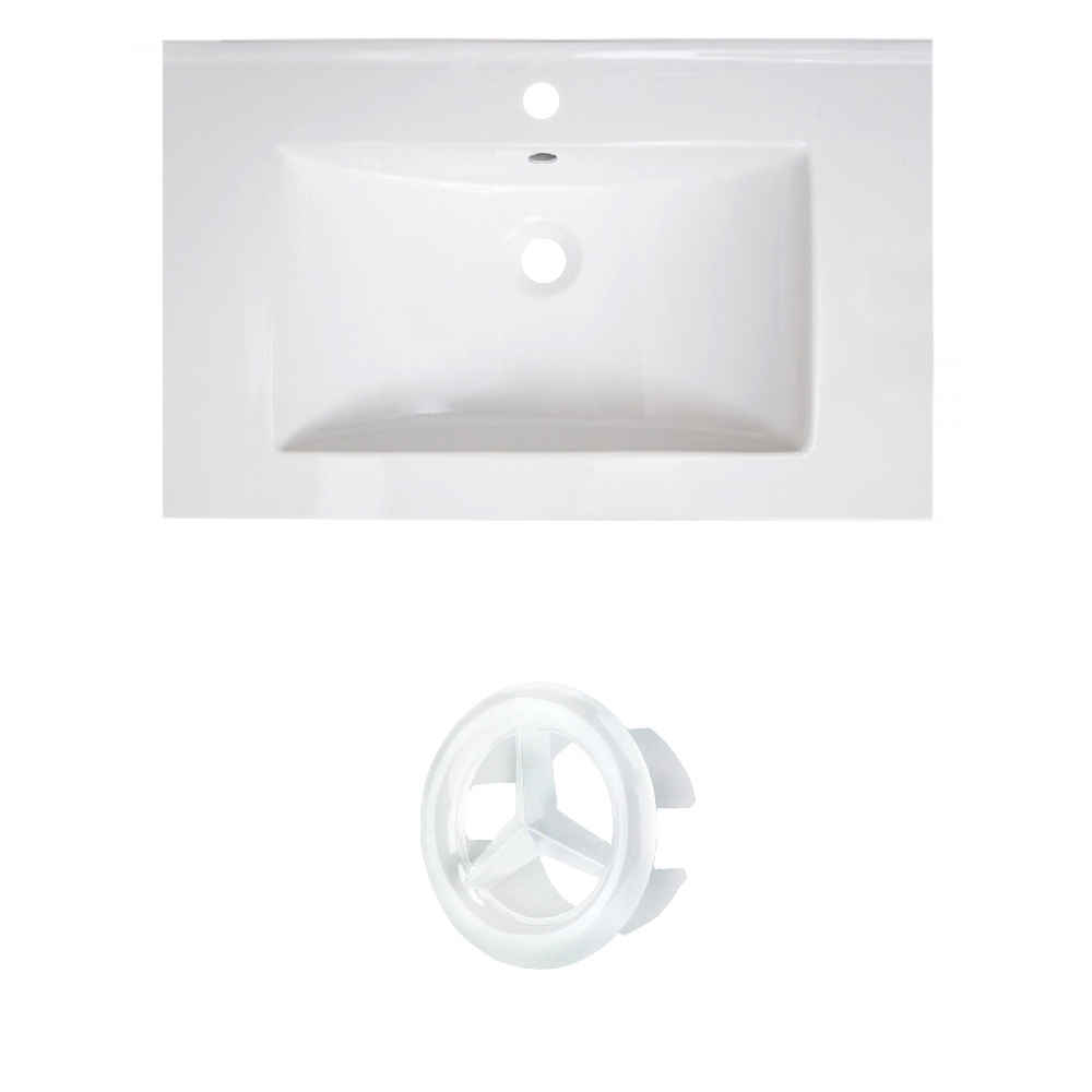 30-in. W 1 Hole Ceramic Top Set In White Color