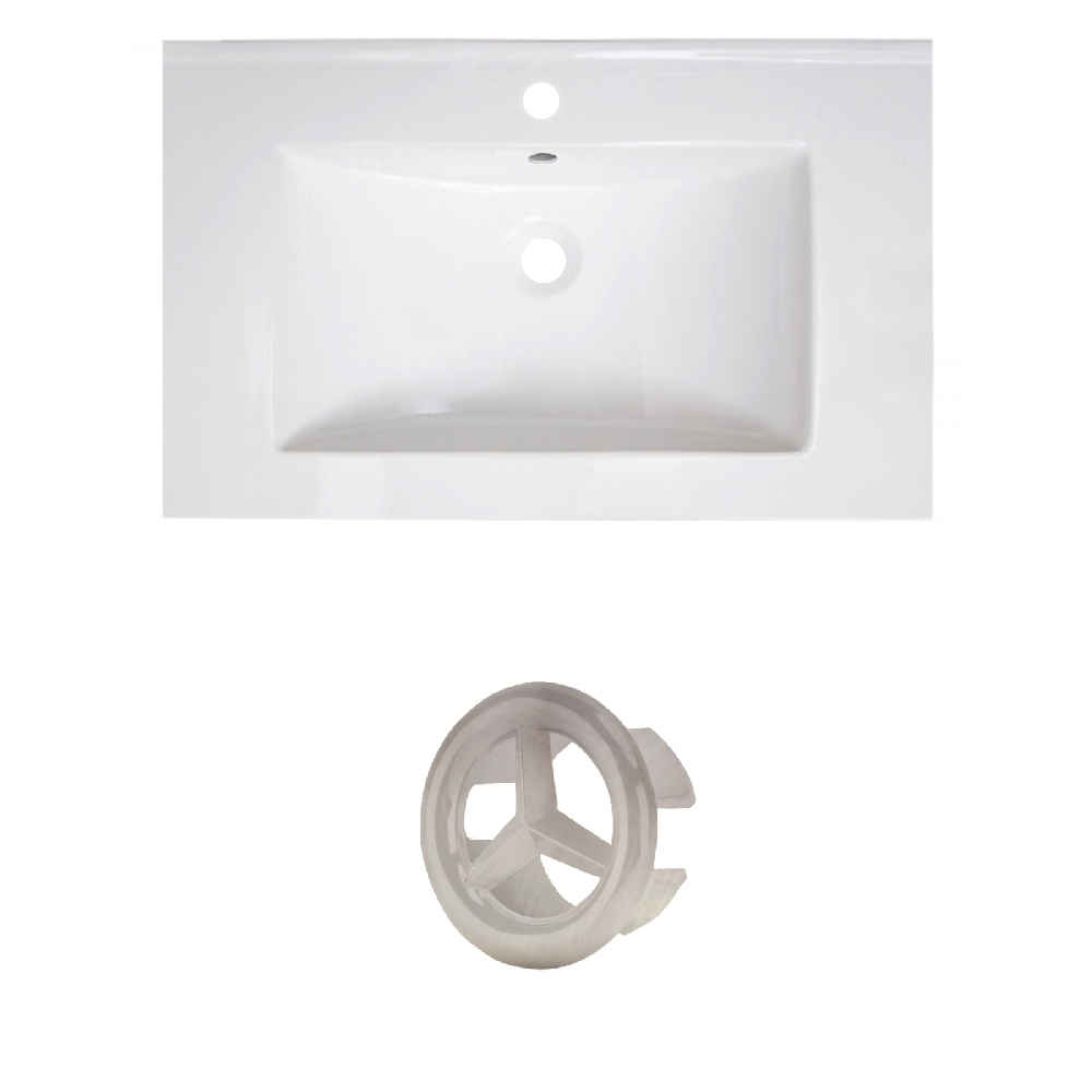 30-in. W 1 Hole Ceramic Top Set In White Color