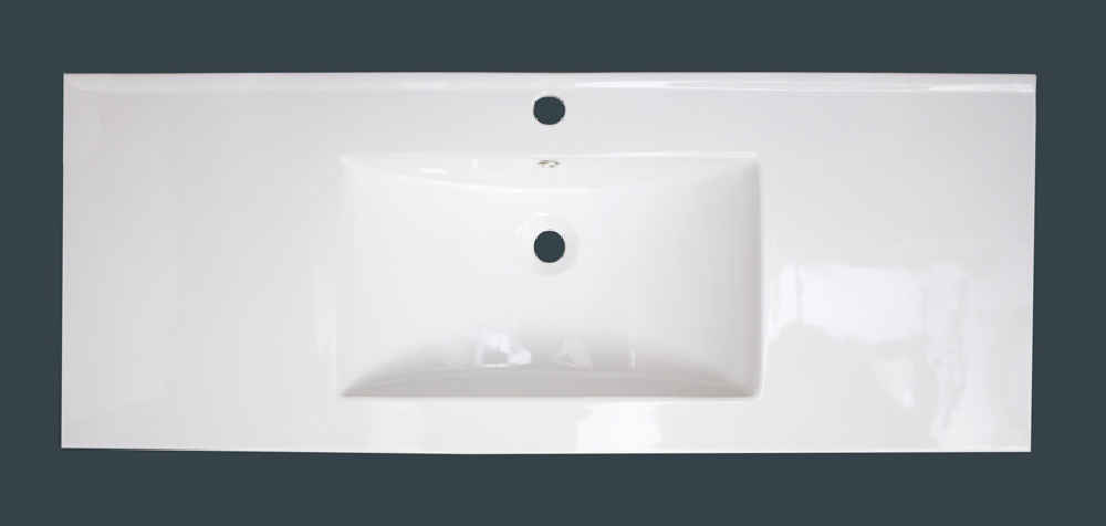 39.75-in. W 1 Hole Ceramic Top Set In White Color