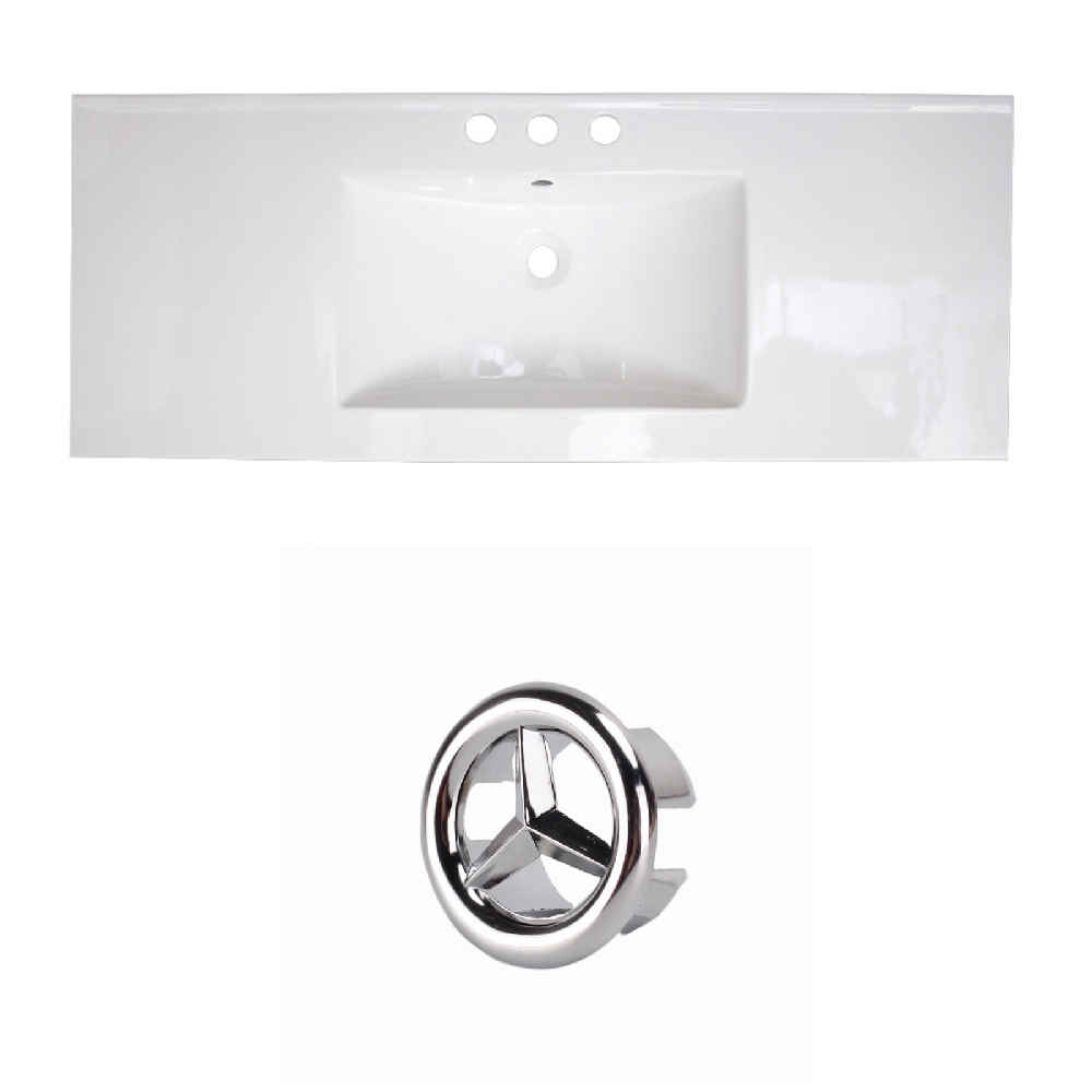 39.75-in. W 3H8-in. Ceramic Top Set In White Color