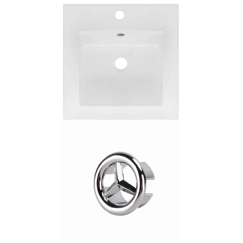 16.5-in. W 1 Hole Ceramic Top Set In White Color