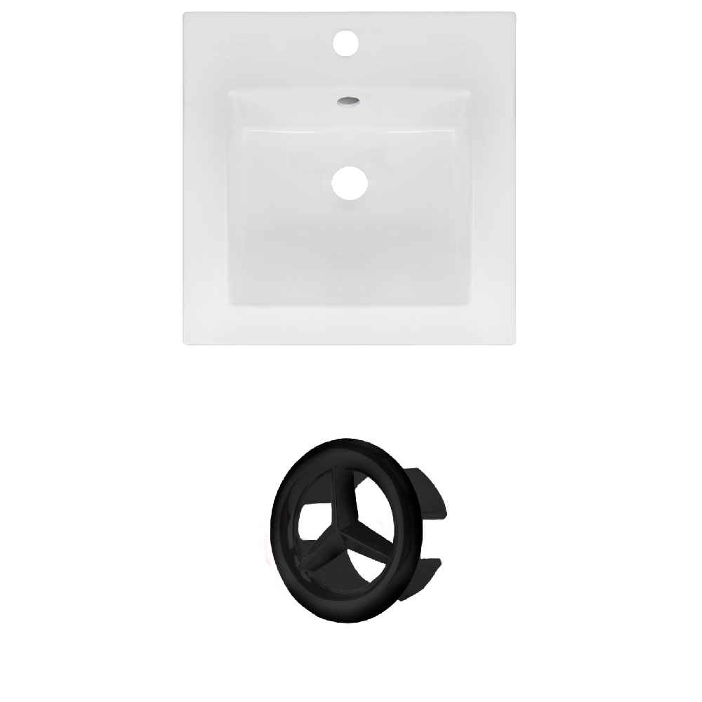 16.5-in. W 1 Hole Ceramic Top Set In White Color