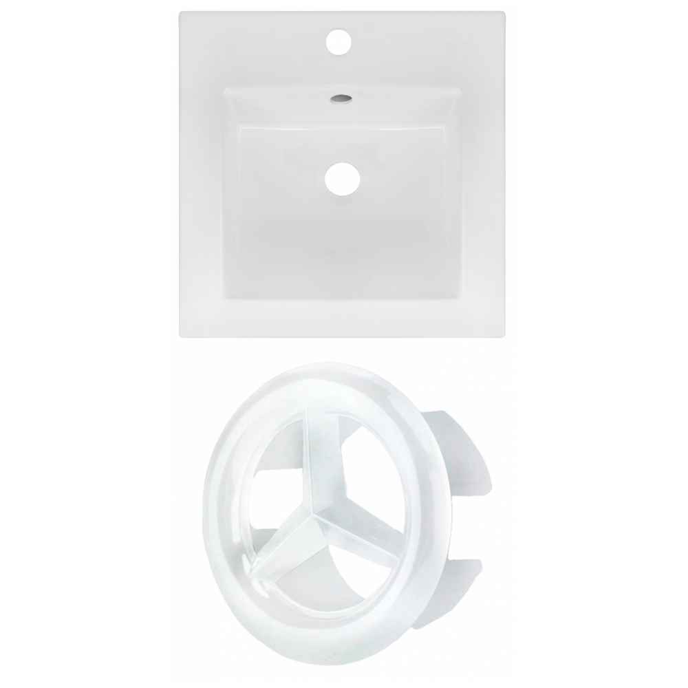 16.5-in. W 1 Hole Ceramic Top Set In White Color