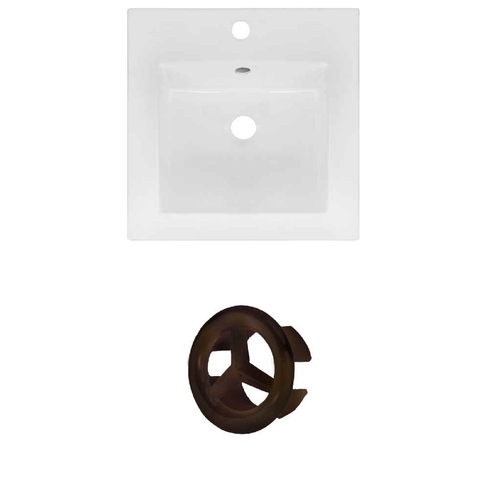 16.5-in. W 1 Hole Ceramic Top Set In White Color