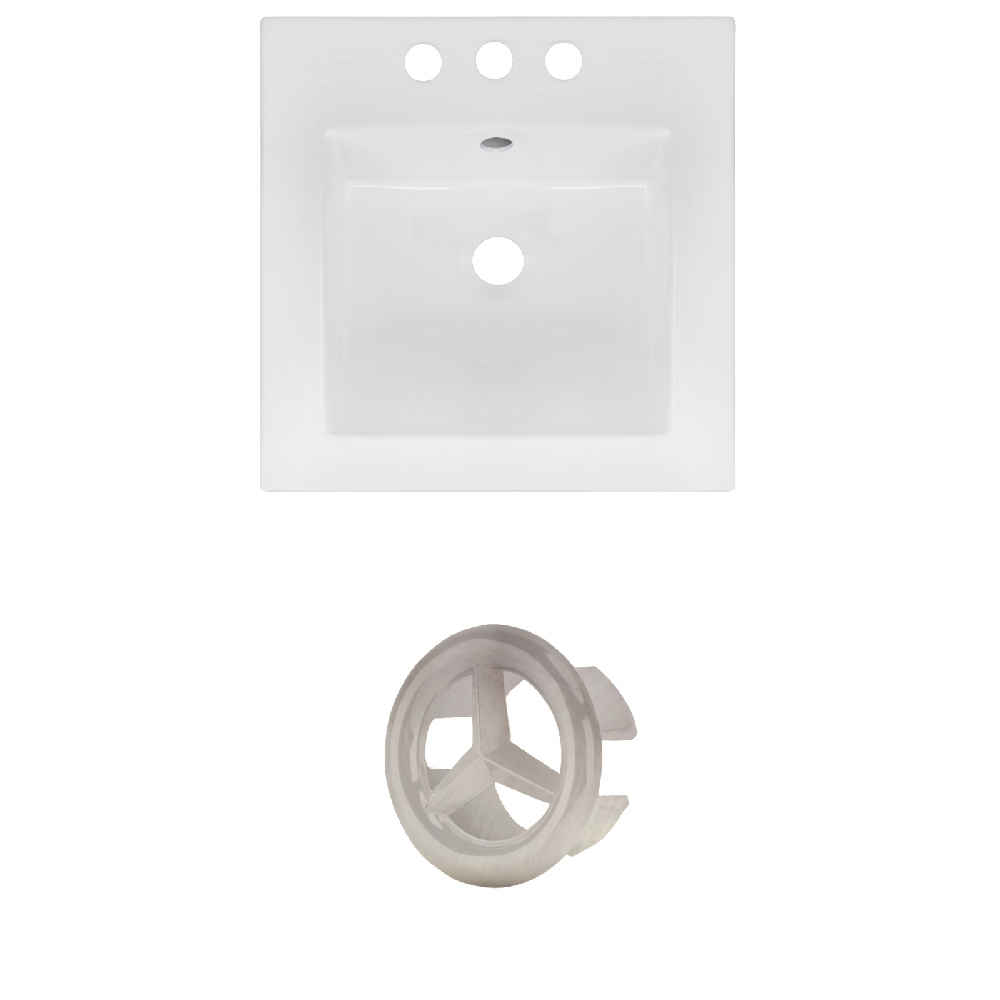 16.5-in. W 3H4-in. Ceramic Top Set In White Color