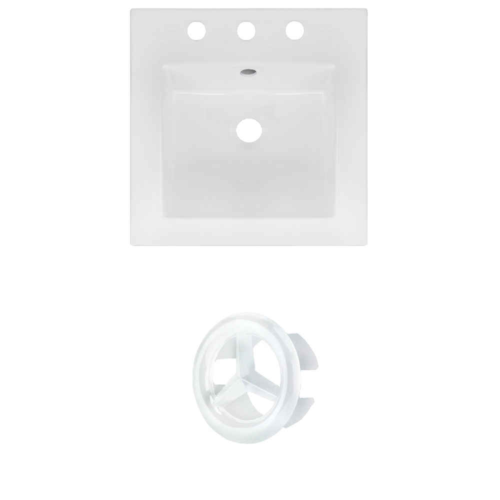 16.5-in. W 3H8-in. Ceramic Top Set In White Color