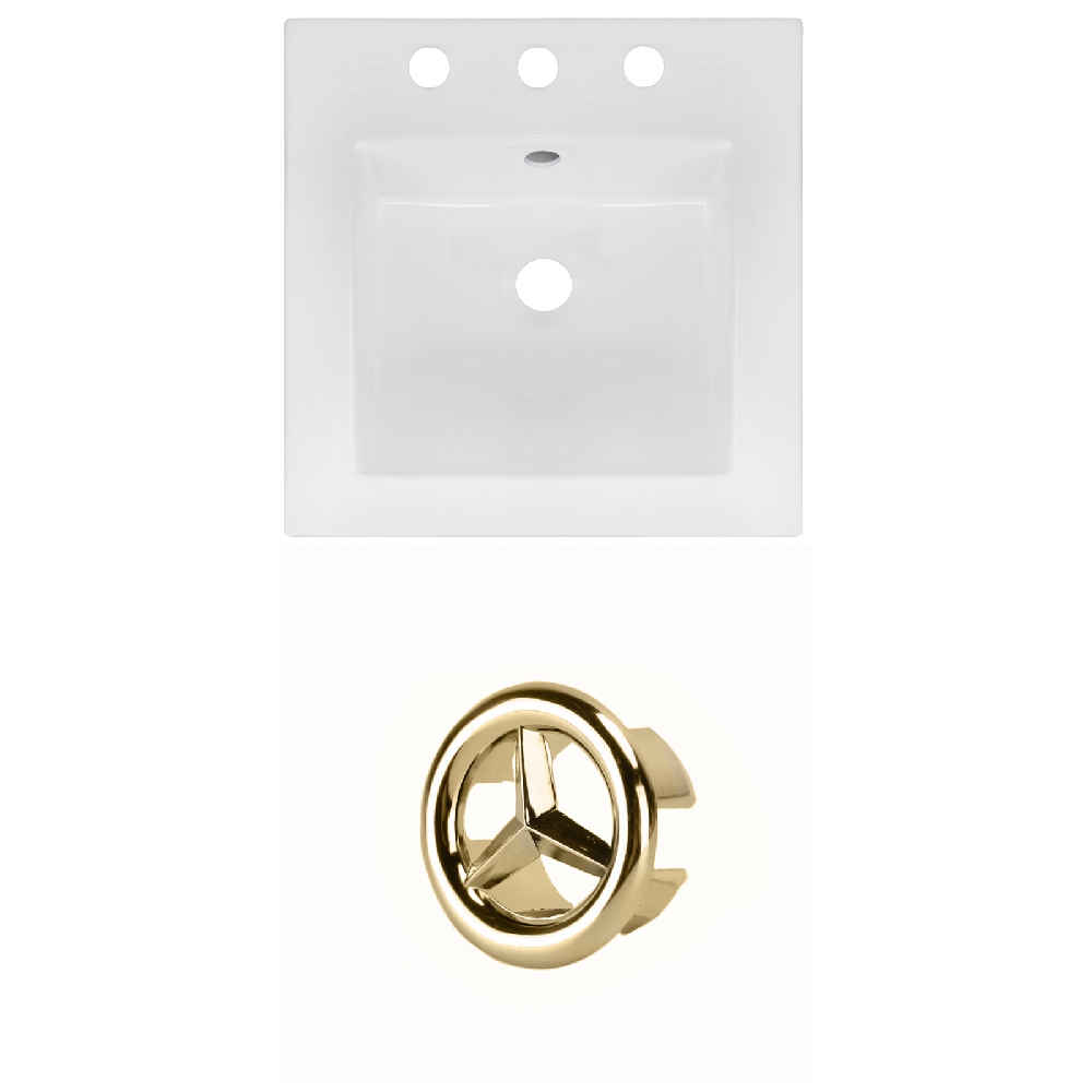 16.5-in. W 3H8-in. Ceramic Top Set In White Color