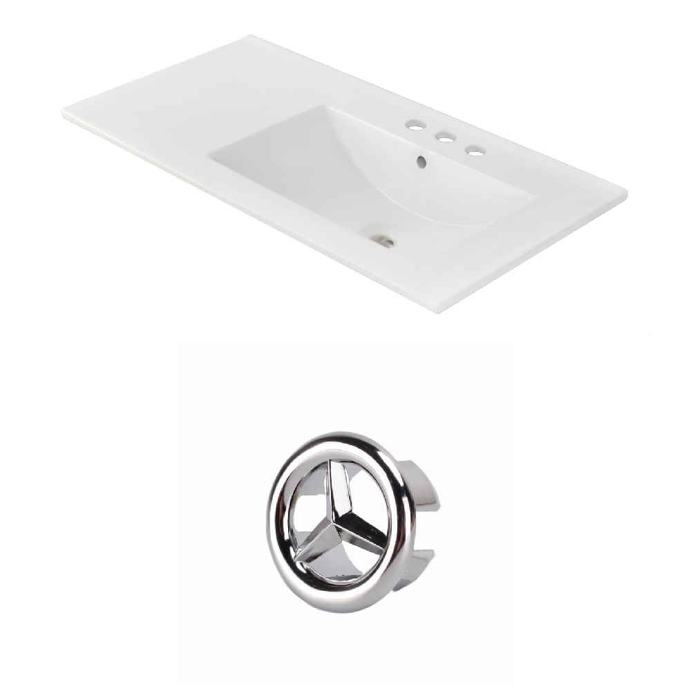 35.5-in. W 3H4-in. Ceramic Top Set In White Color