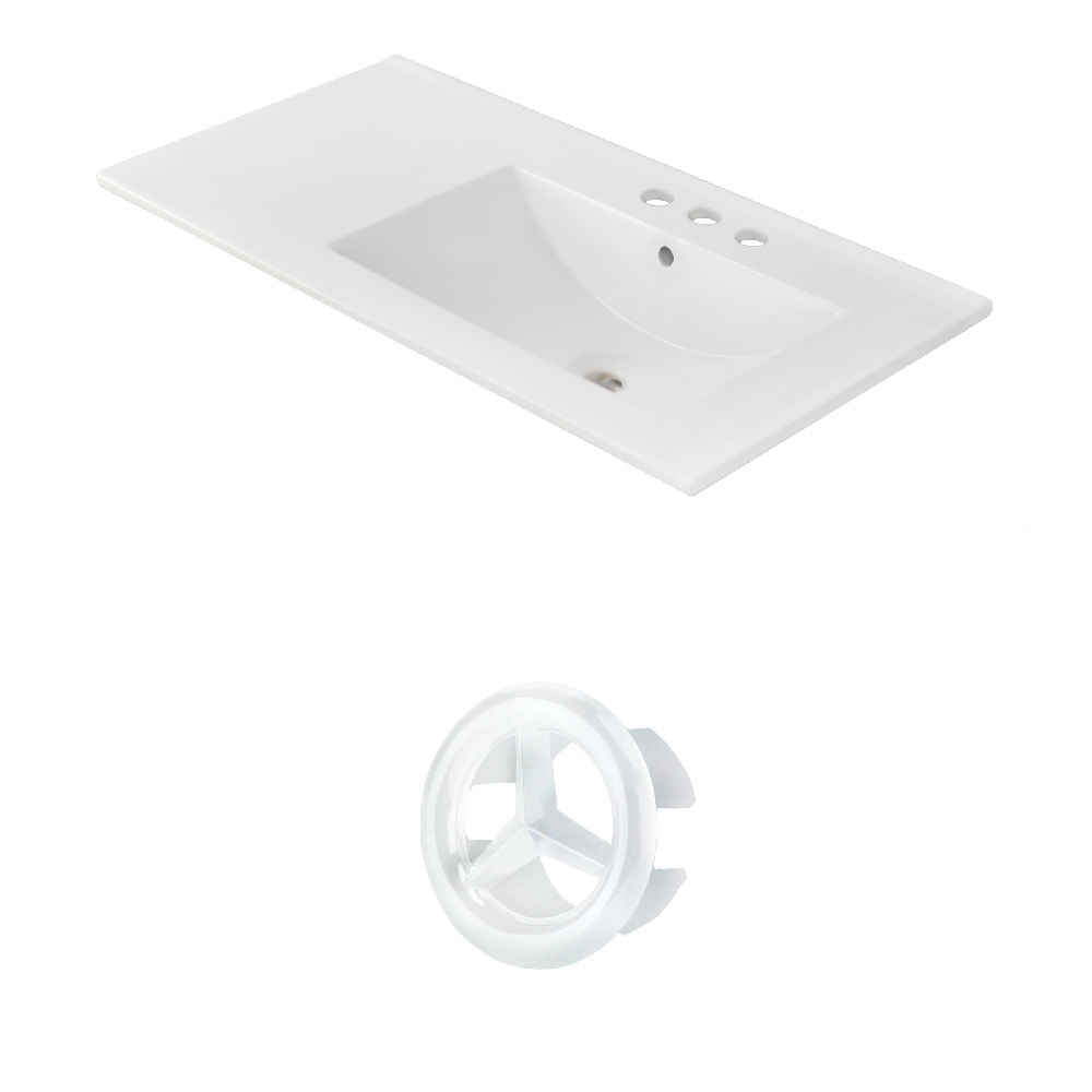 35.5-in. W 3H4-in. Ceramic Top Set In White Color