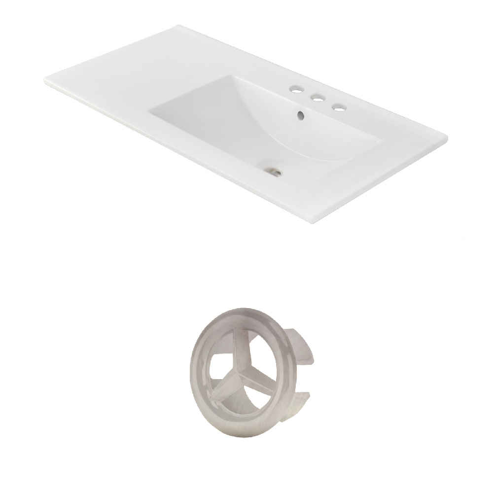 35.5-in. W 3H4-in. Ceramic Top Set In White Color