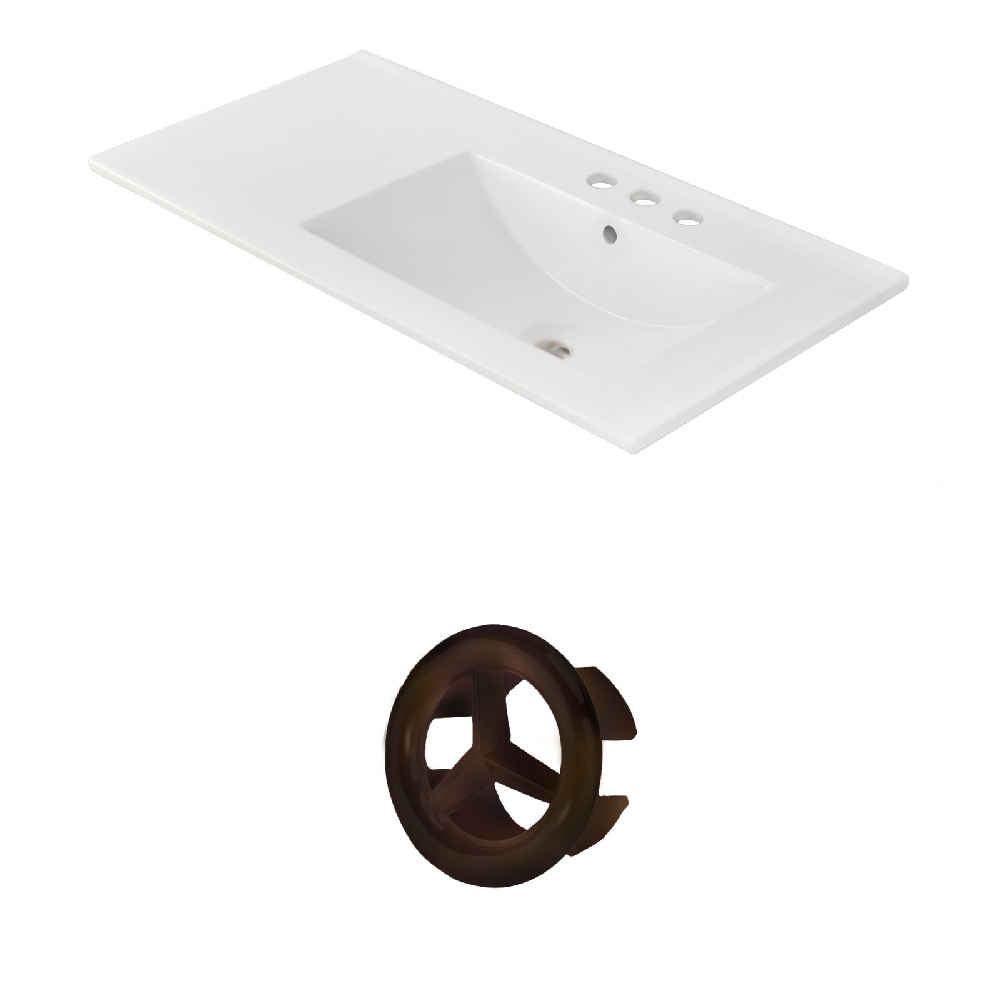 35.5-in. W 3H4-in. Ceramic Top Set In White Color