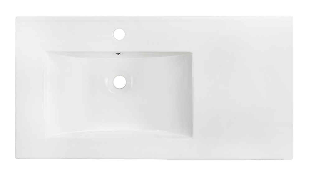 35.5-in. W 1 Hole Ceramic Top Set In White Color