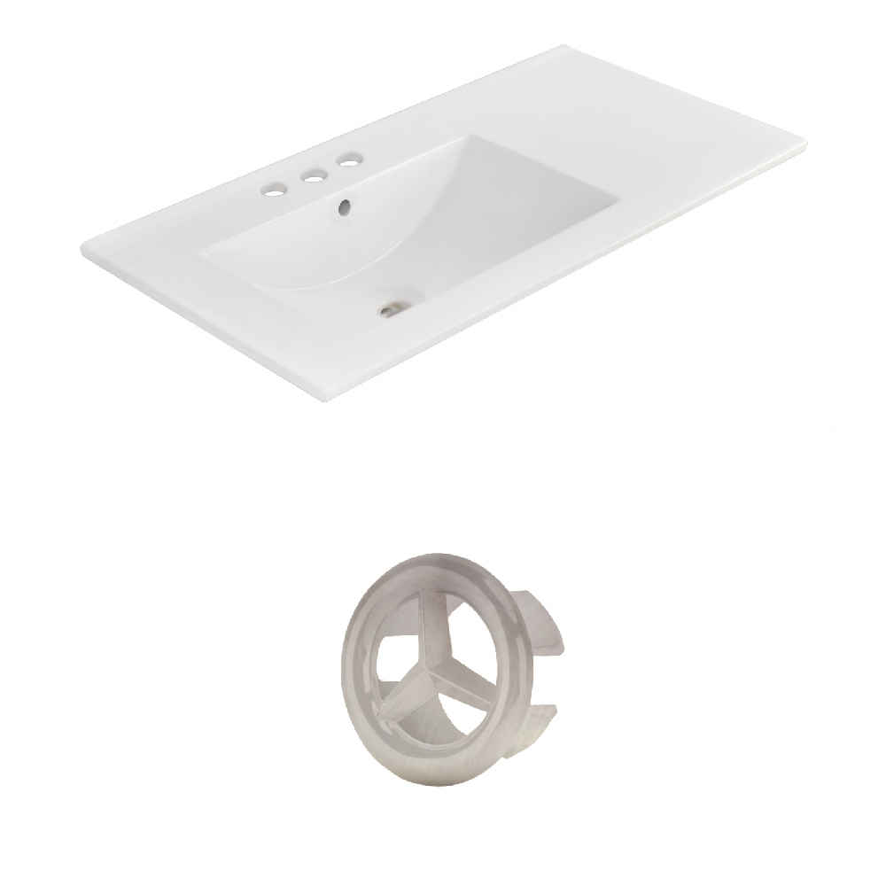 35.5-in. W 3H4-in. Ceramic Top Set In White Color