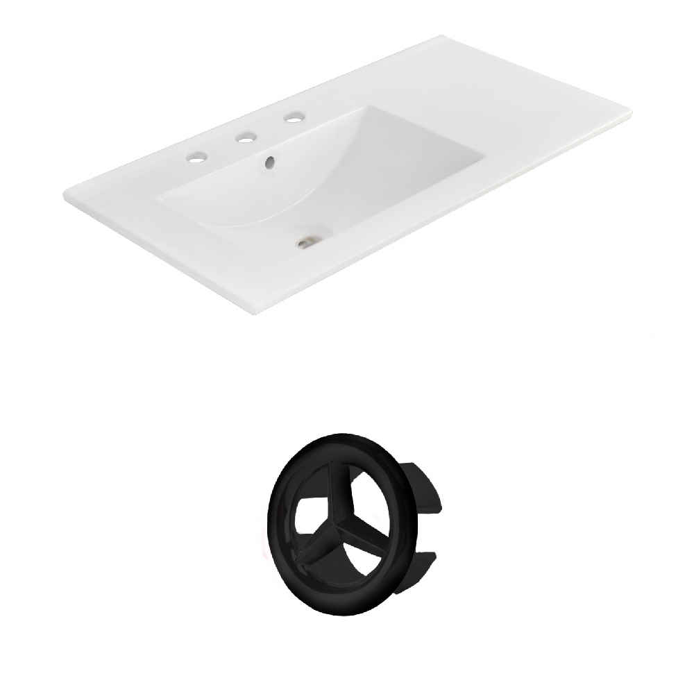 35.5-in. W 3H8-in. Ceramic Top Set In White Color