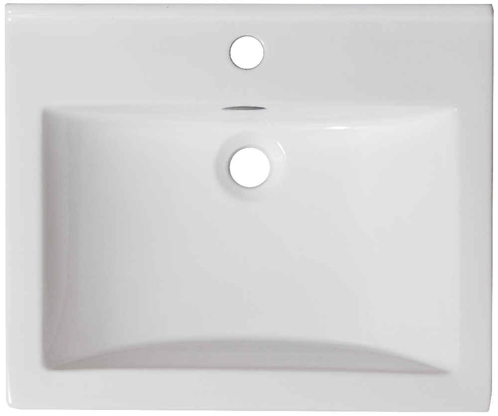 21-in. W 1 Hole Ceramic Top Set In White Color