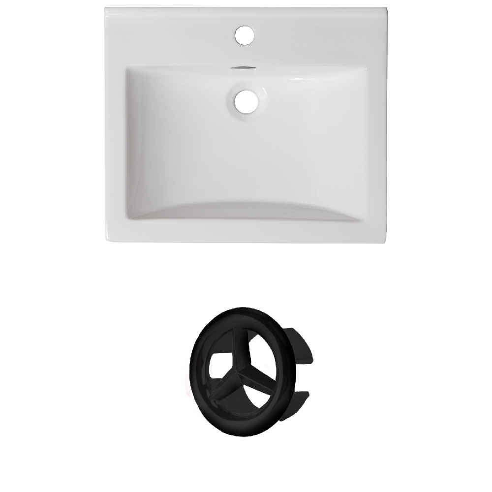 21-in. W 1 Hole Ceramic Top Set In White Color