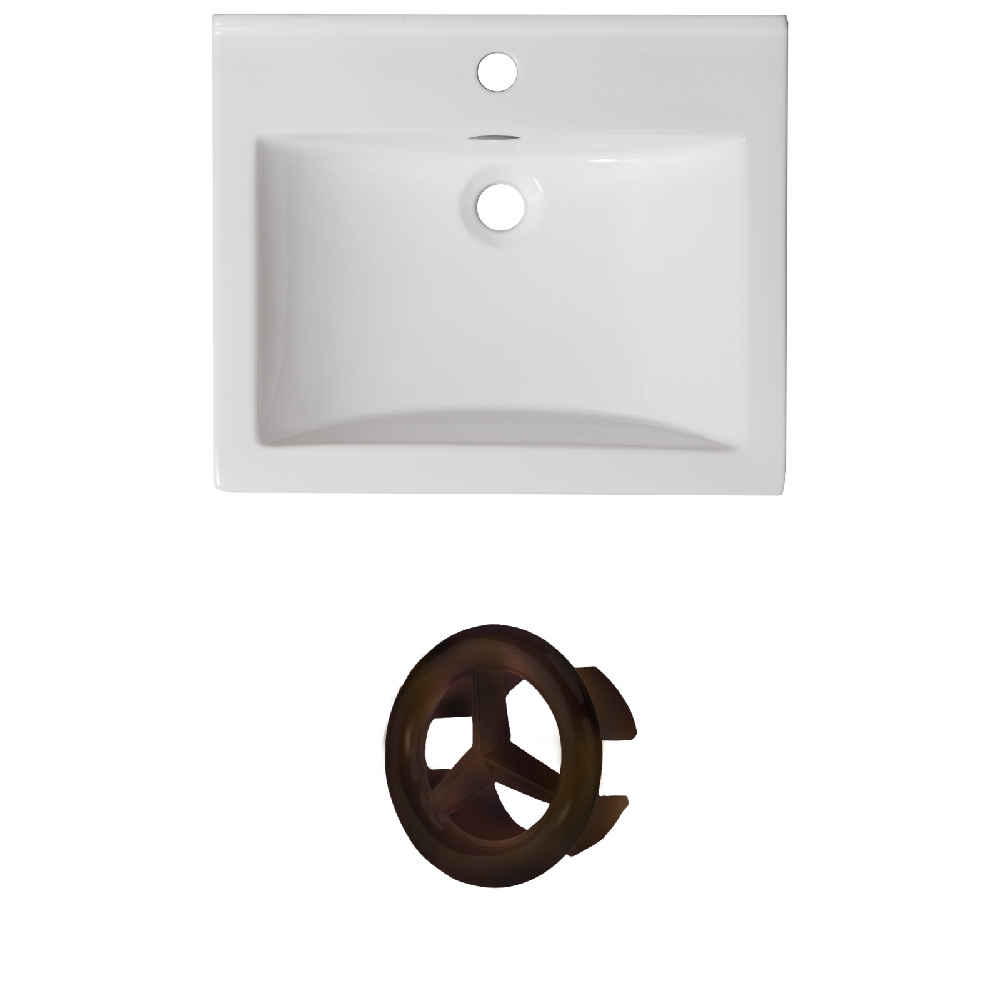 21-in. W 1 Hole Ceramic Top Set In White Color