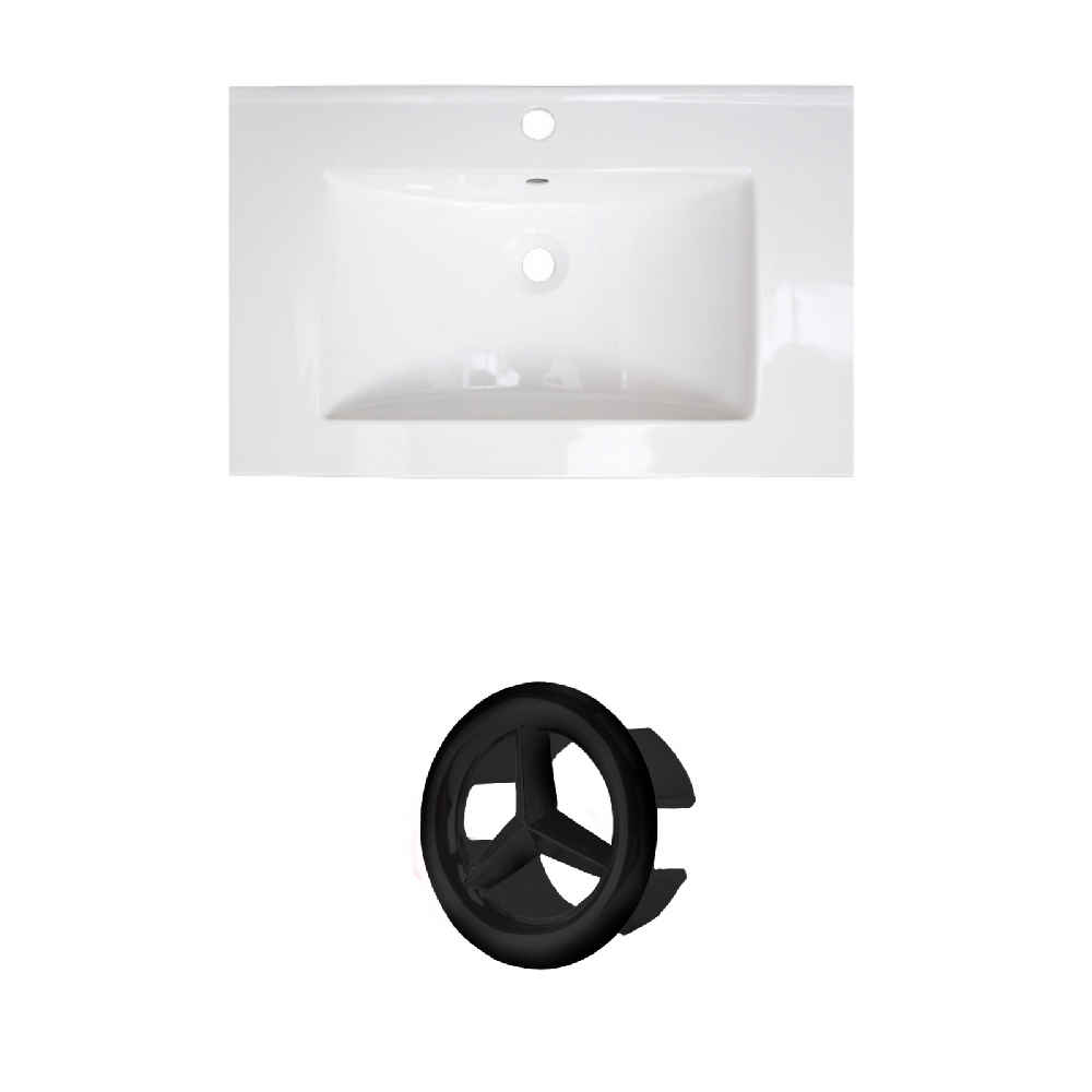 25-in. W 1 Hole Ceramic Top Set In White Color