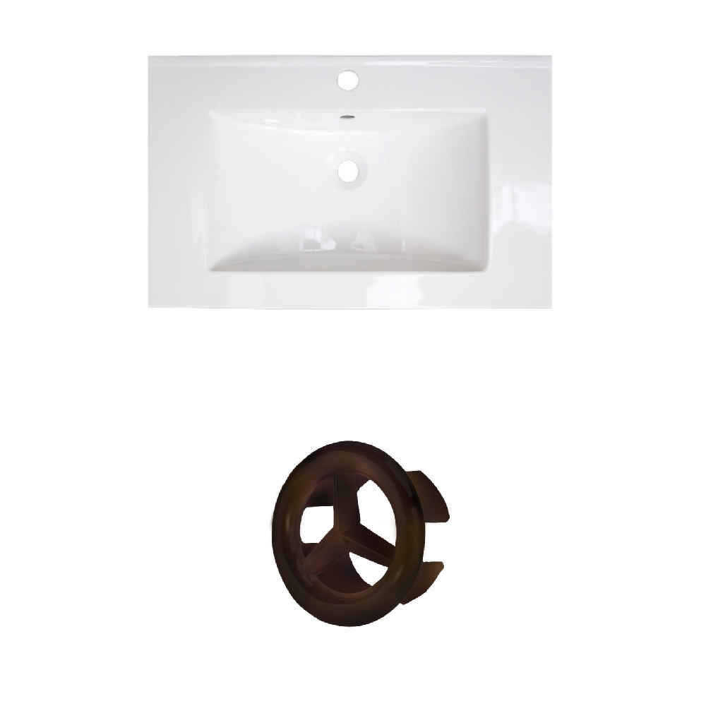 25-in. W 1 Hole Ceramic Top Set In White Color