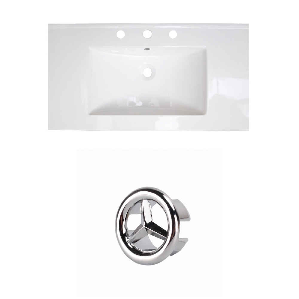 36.75-in. W 3H8-in. Ceramic Top Set In White Color