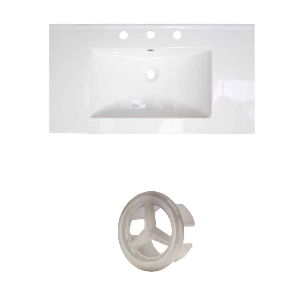 36.75-in. W 3H8-in. Ceramic Top Set In White Color