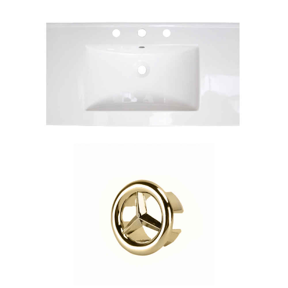 36.75-in. W 3H8-in. Ceramic Top Set In White Color