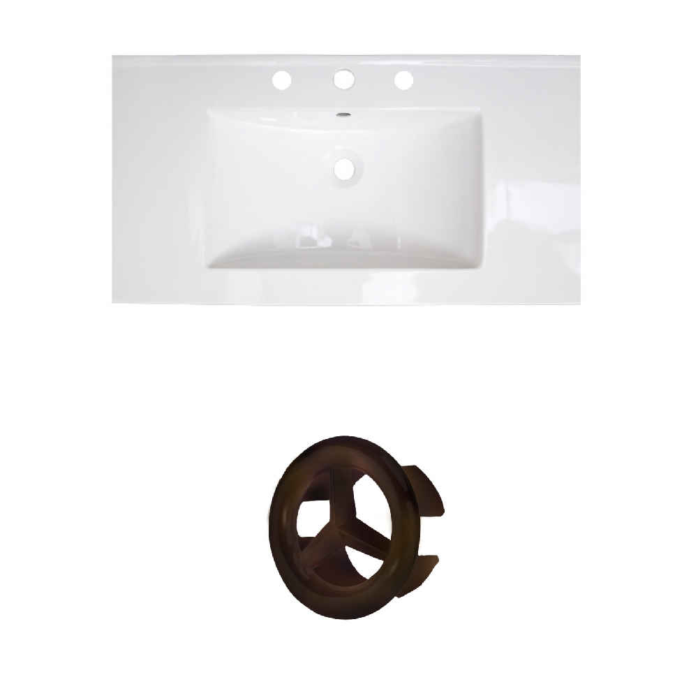 36.75-in. W 3H8-in. Ceramic Top Set In White Color