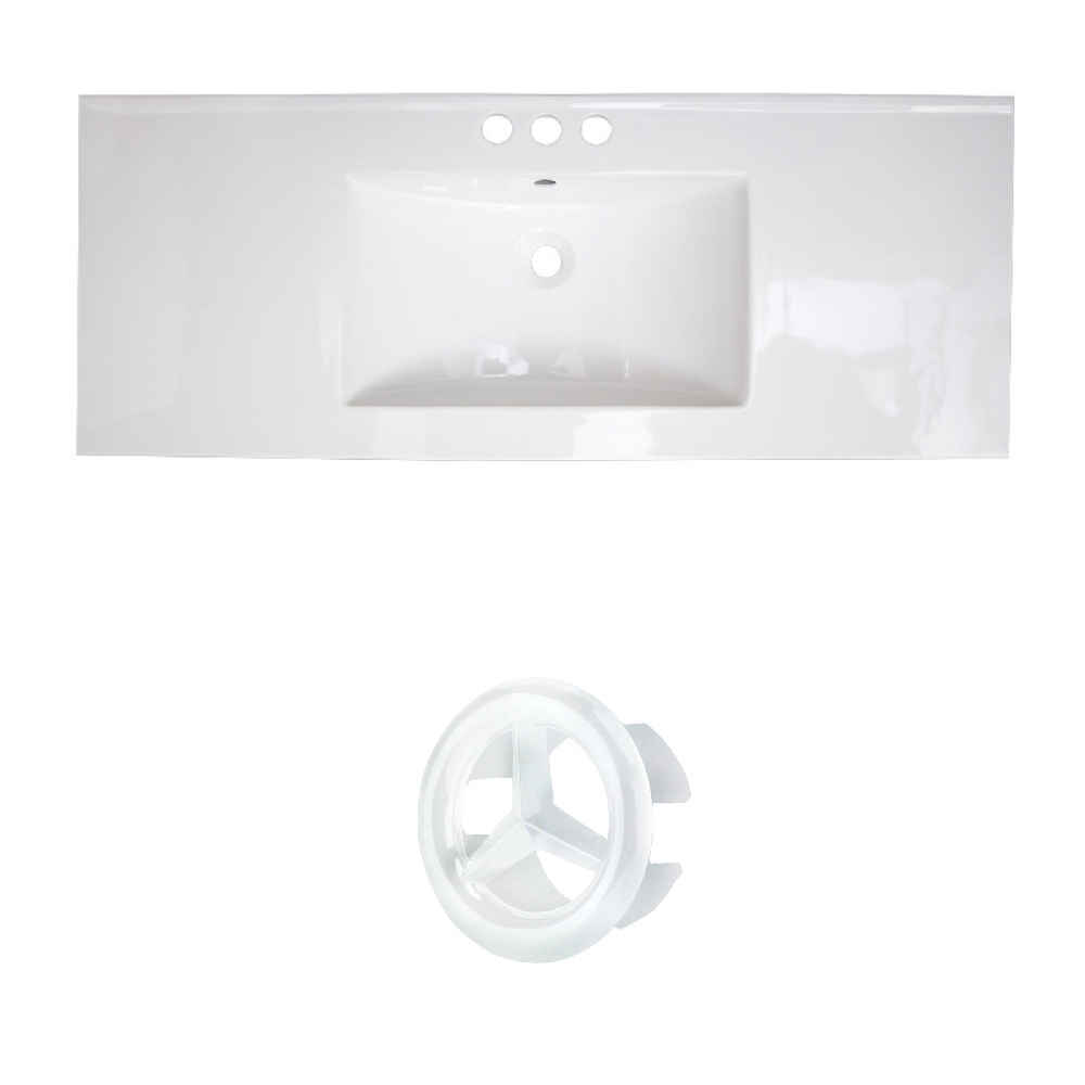 48.75-in. W 3H4-in. Ceramic Top Set In White Color