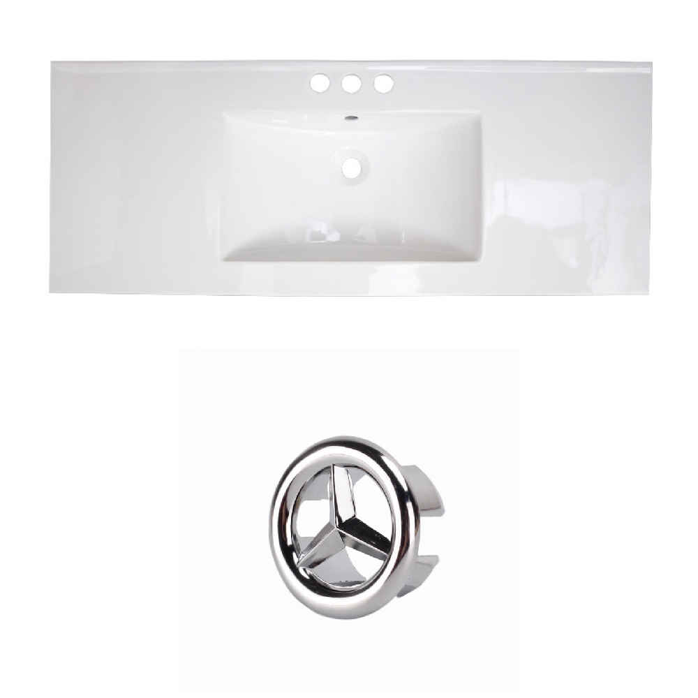 48.75-in. W 3H8-in. Ceramic Top Set In White Color