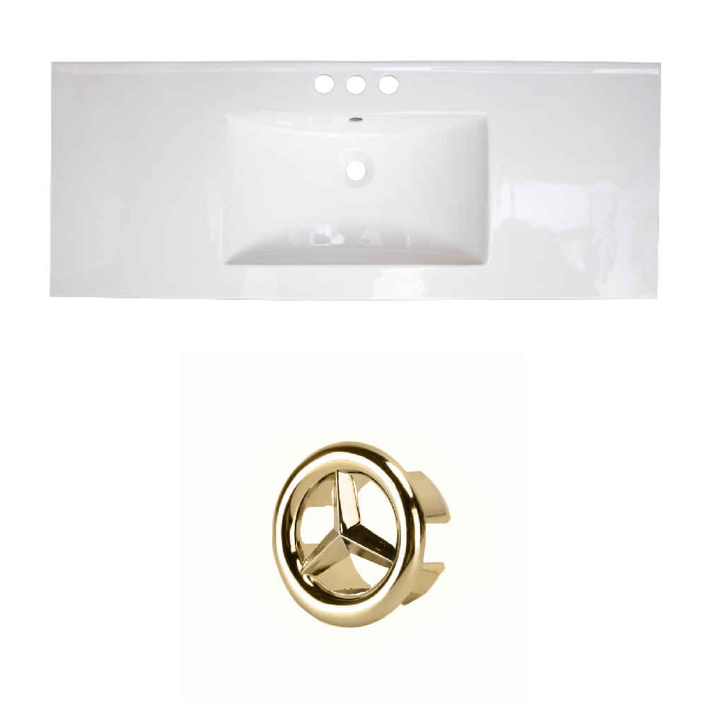48.75-in. W 3H8-in. Ceramic Top Set In White Color