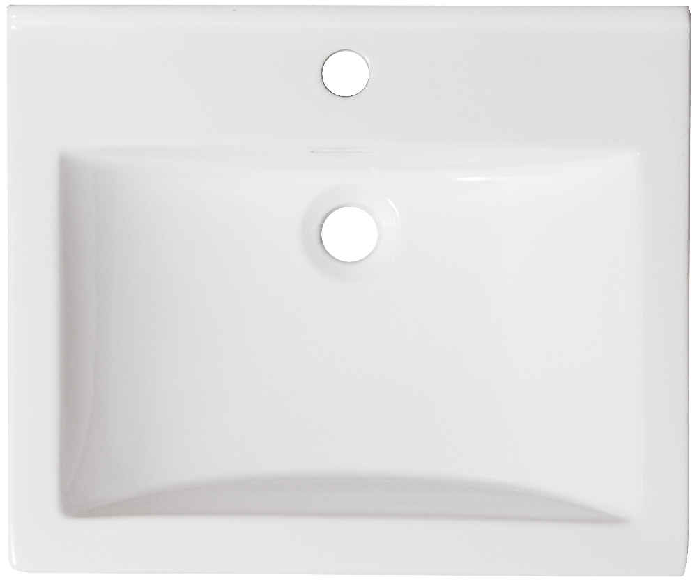 21.5-in. W 1 Hole Ceramic Top Set In White Color