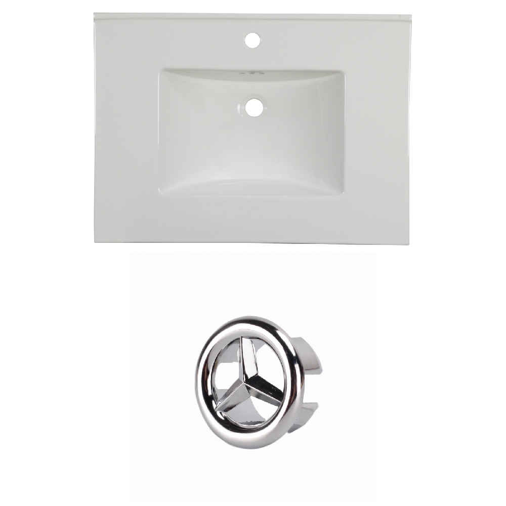 30.75-in. W 1 Hole Ceramic Top Set In White Color