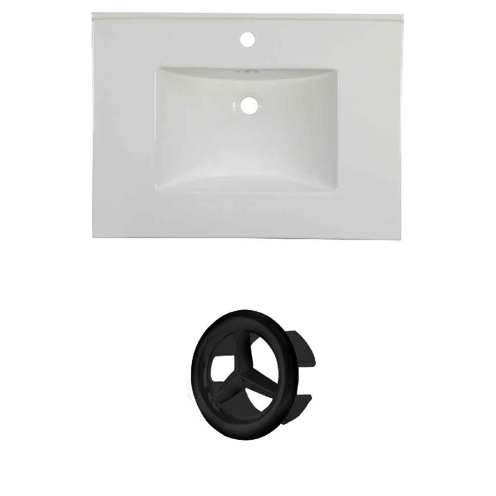 30.75-in. W 1 Hole Ceramic Top Set In White Color