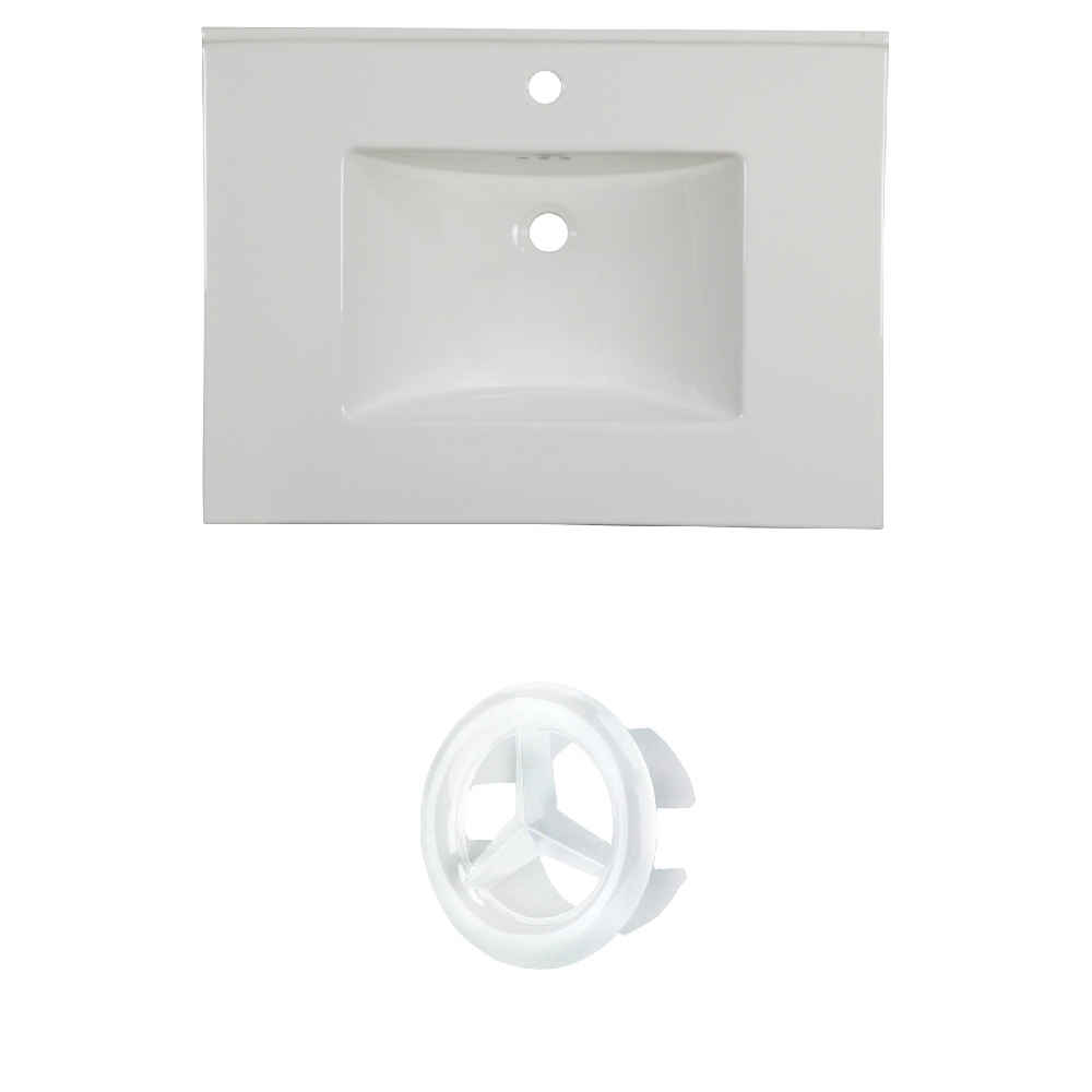 30.75-in. W 1 Hole Ceramic Top Set In White Color