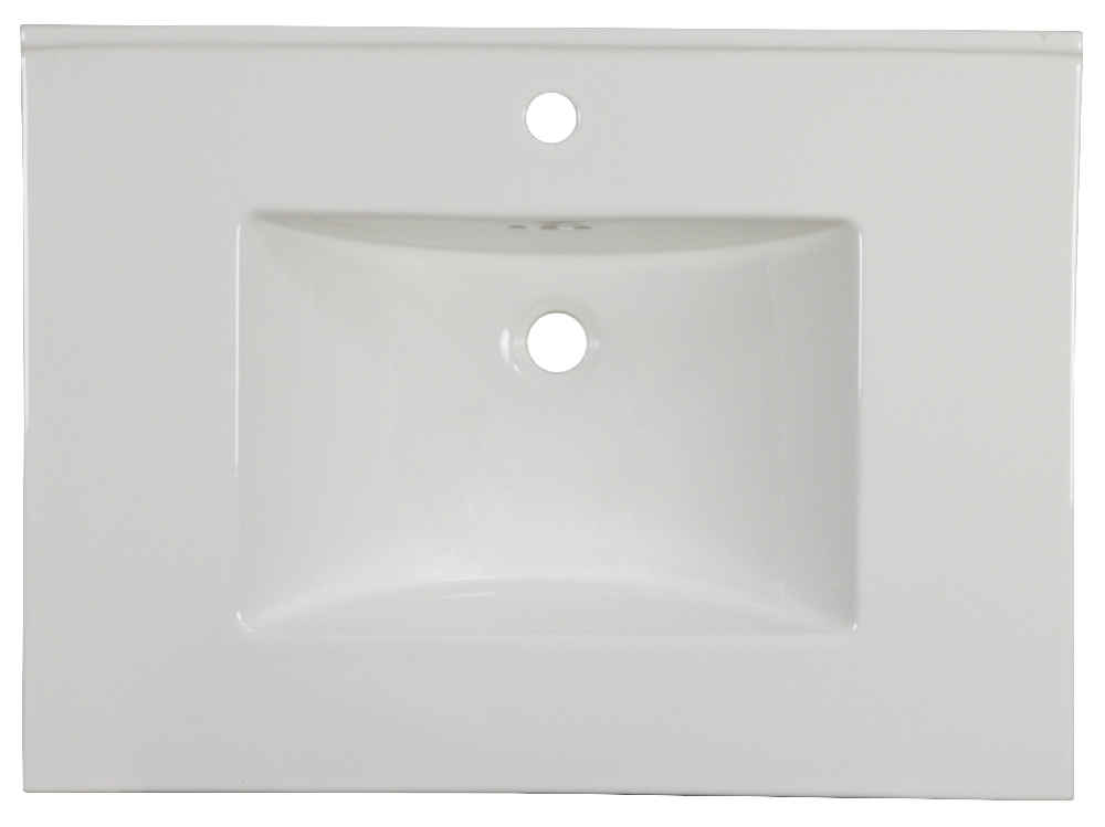 30.75-in. W 1 Hole Ceramic Top Set In White Color