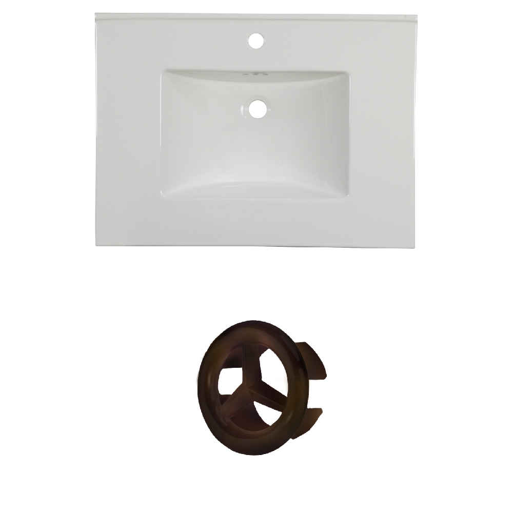 30.75-in. W 1 Hole Ceramic Top Set In White Color