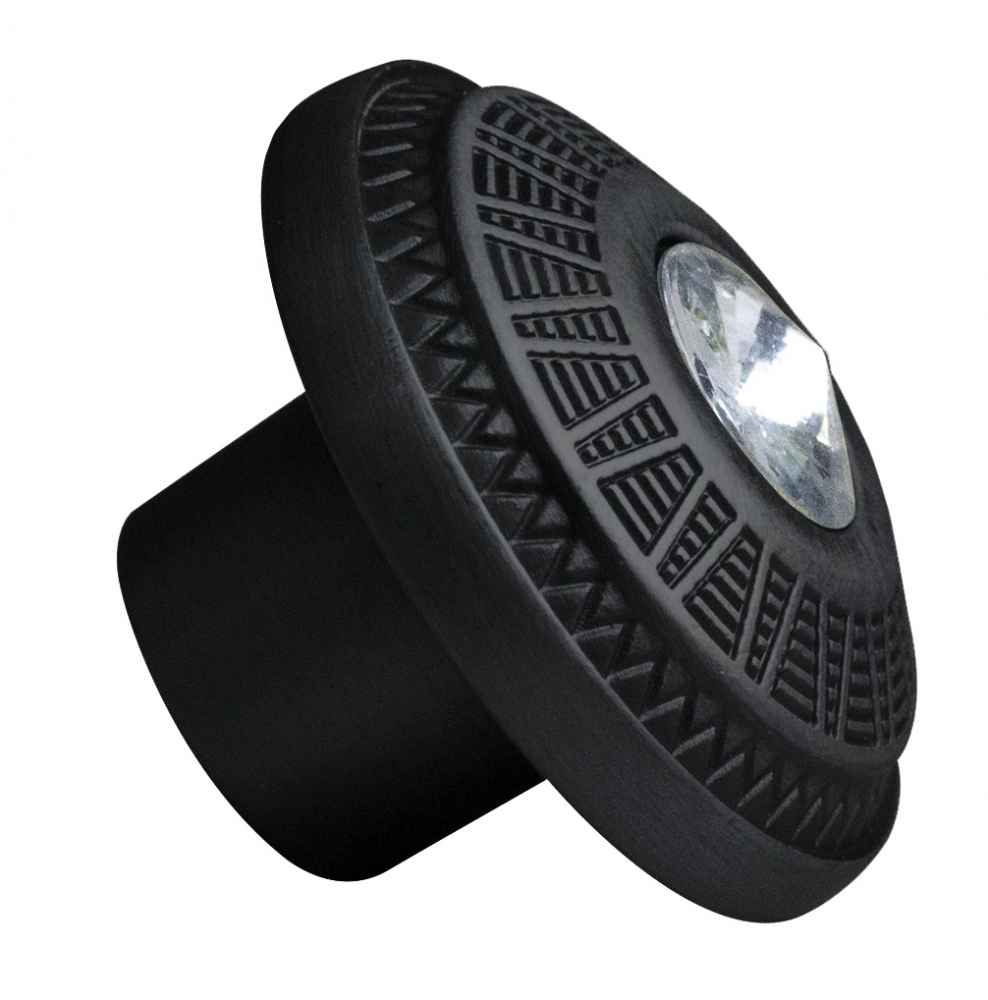 1.25-in. x 1.25-in. Stainless Steel Cabinet Knob In Black