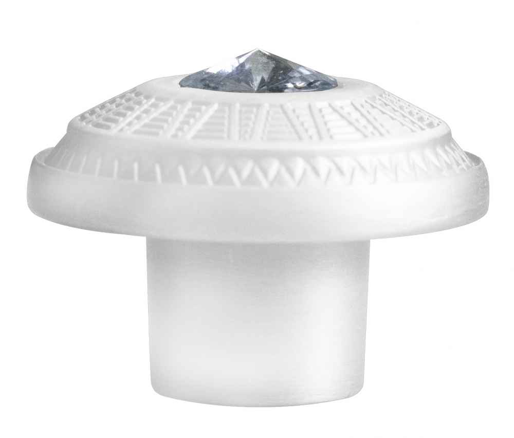 1.25-in. x 1.25-in. Stainless Steel Cabinet Knob In White