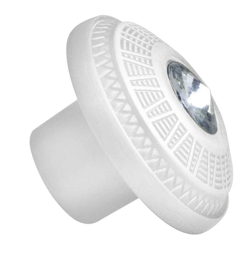 1.25-in. x 1.25-in. Stainless Steel Cabinet Knob In White