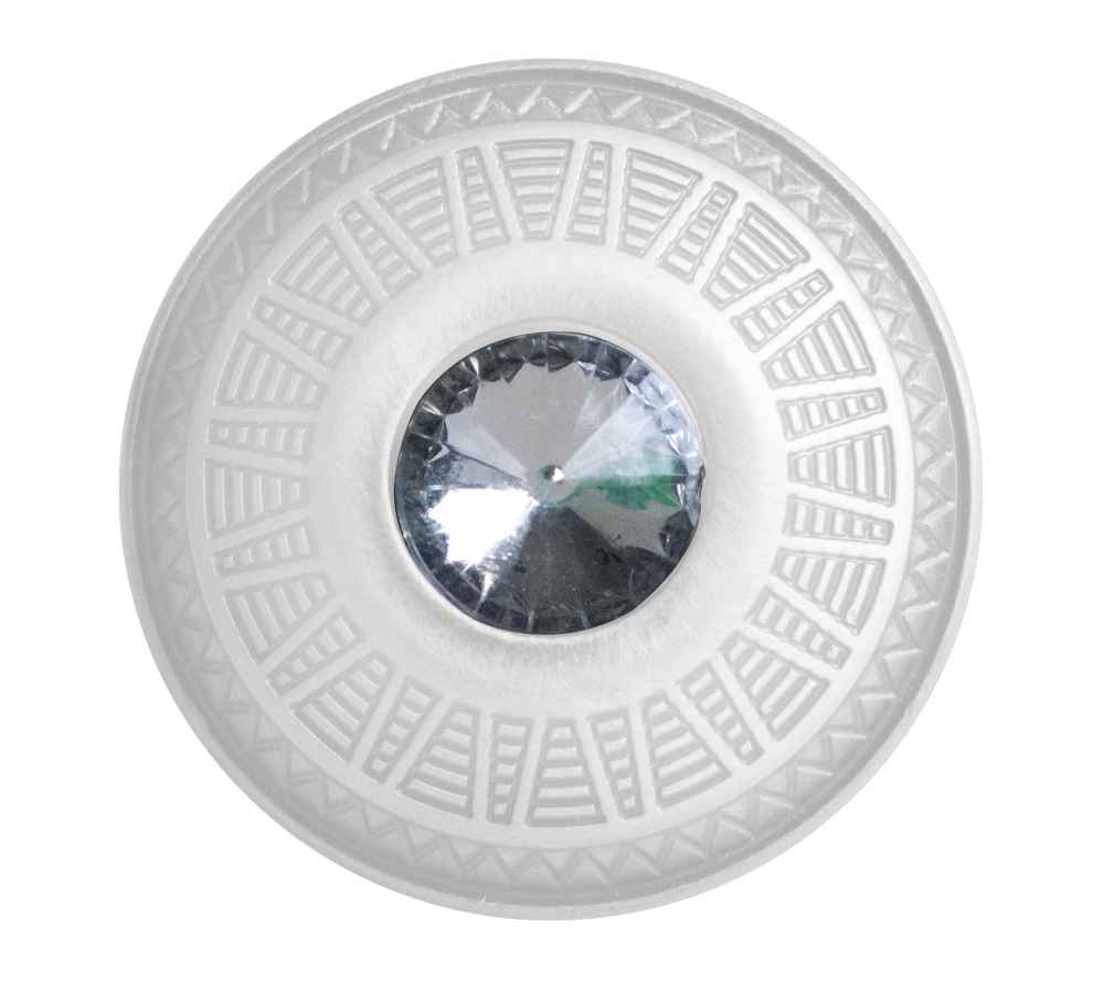 1.25-in. x 1.25-in. Stainless Steel Cabinet Knob In White