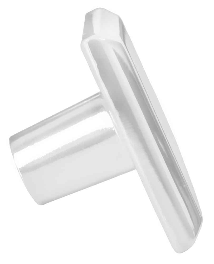 1.2-in. x 1.2-in. Stainless Steel Cabinet Knob In White