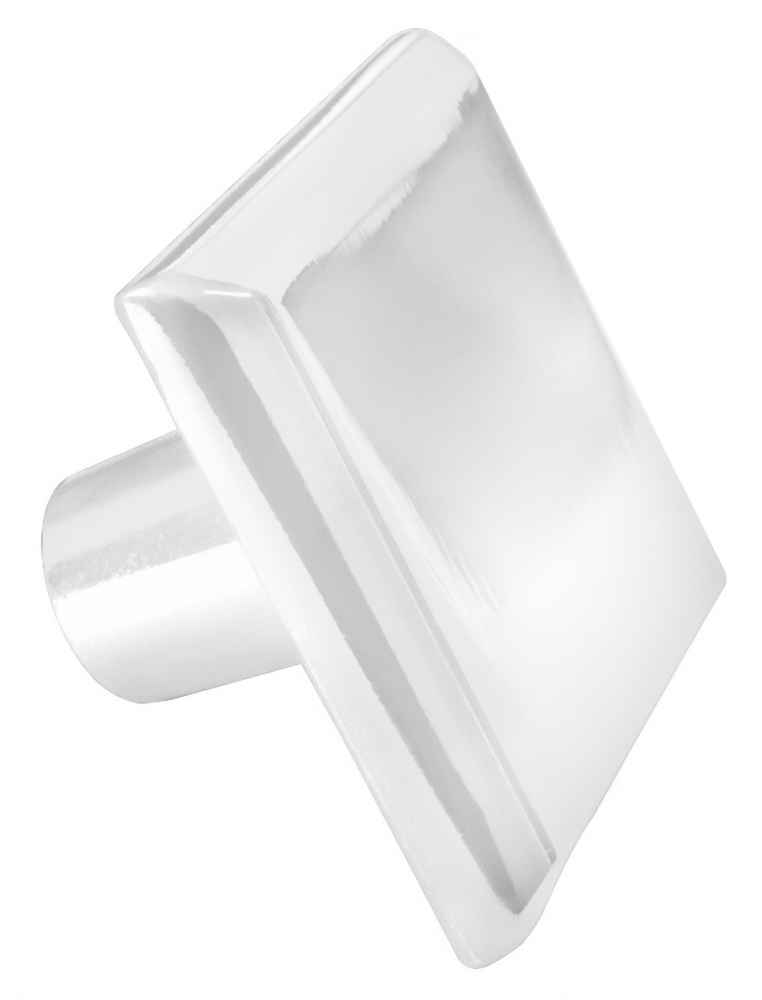 1.2-in. x 1.2-in. Stainless Steel Cabinet Knob In White