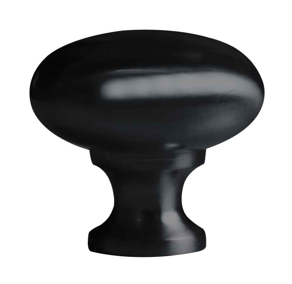 1.25-in. x 1.25-in. Stainless Steel Cabinet Knob In Black