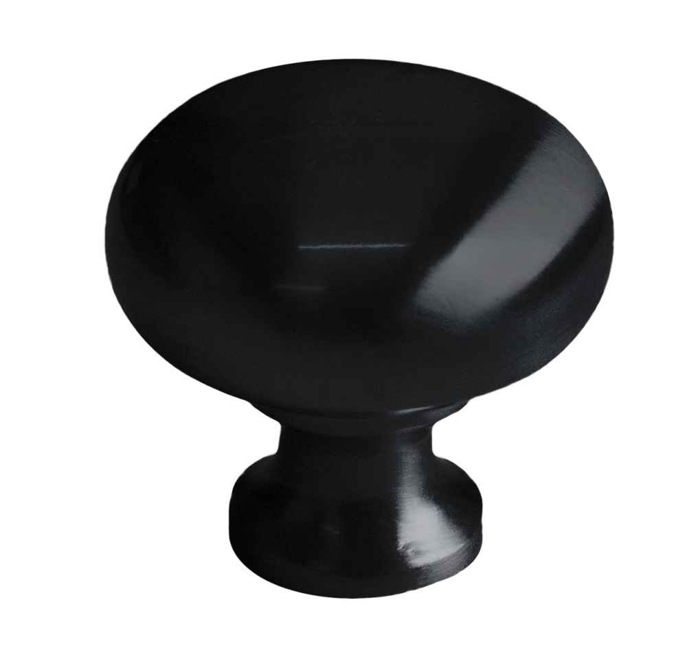 1.25-in. x 1.25-in. Stainless Steel Cabinet Knob In Black