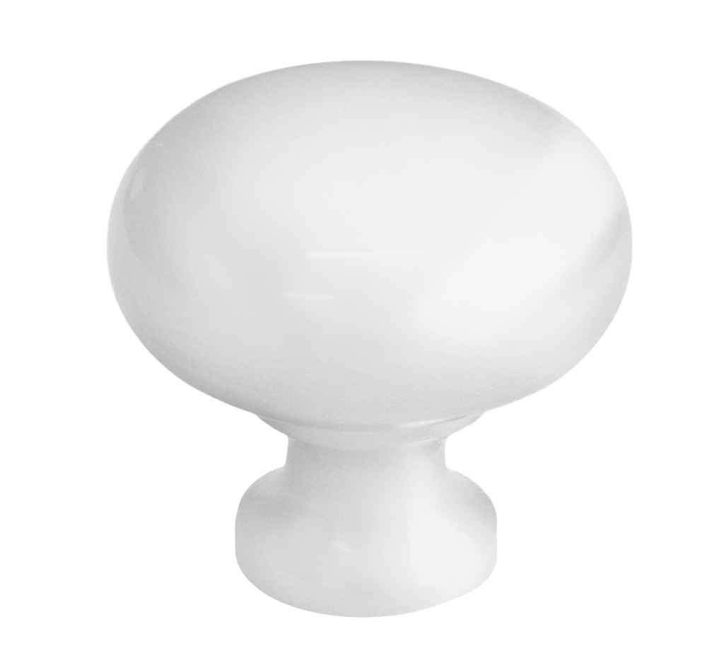 1.25-in. x 1.25-in. Stainless Steel  Cabinet Knob In White