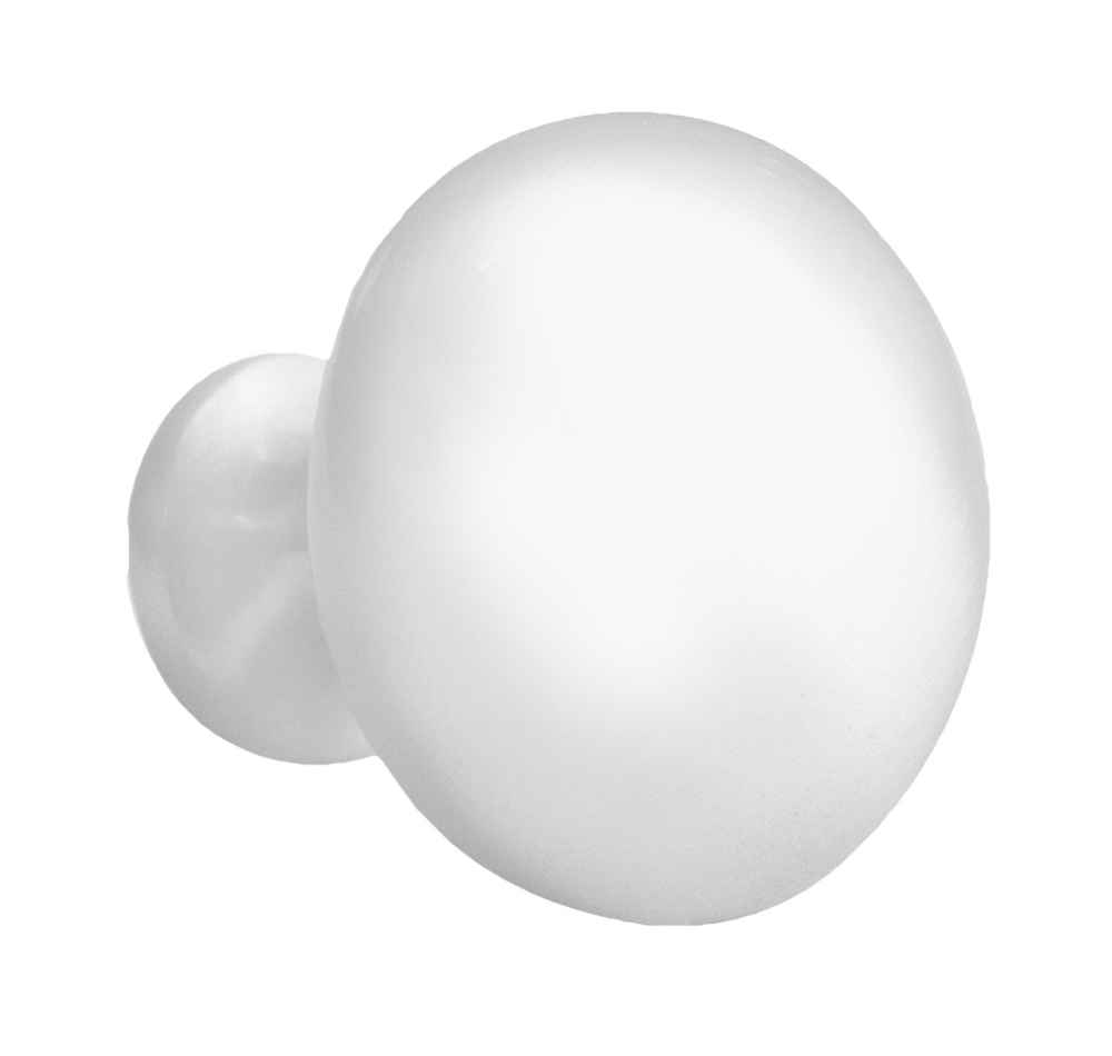 1.25-in. x 1.25-in. Stainless Steel  Cabinet Knob In White
