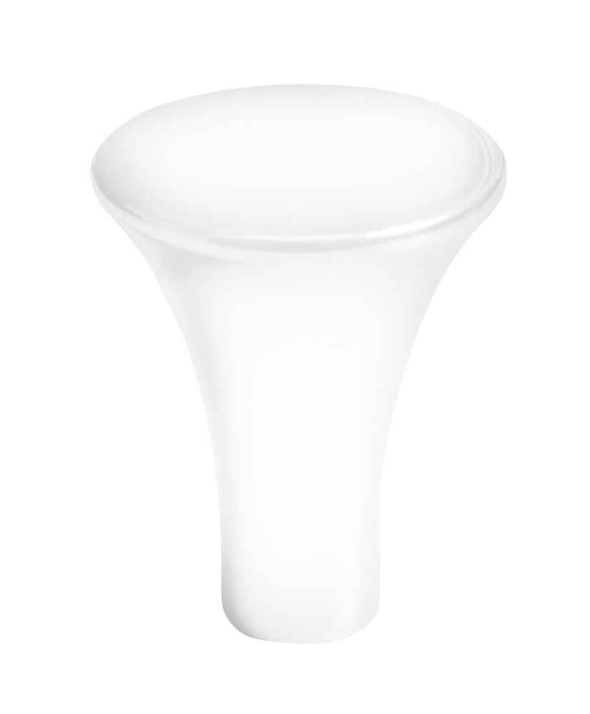1-in. x 1-in. Stainless Steel Cabinet Knob In White