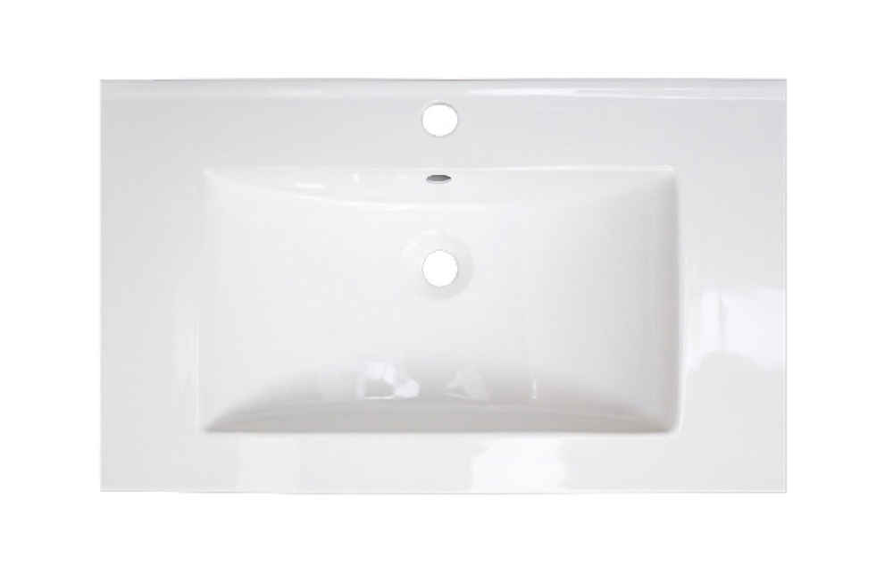 32-in. W 1 Hole Ceramic Top Set In White Color - Overflow Drain Incl.