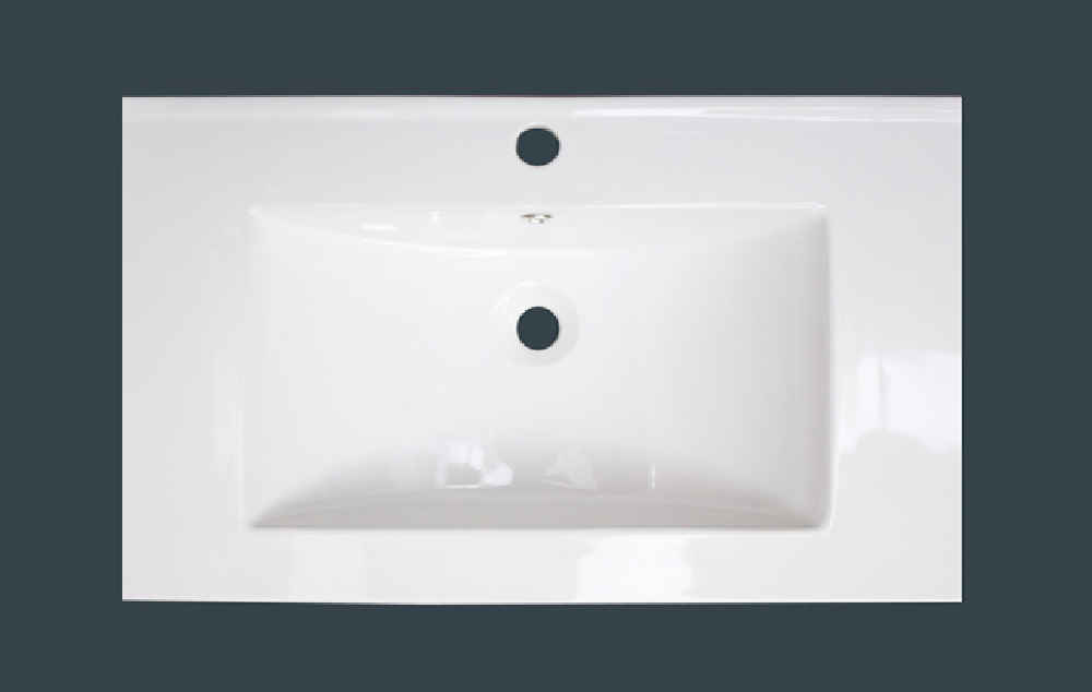 32-in. W 1 Hole Ceramic Top Set In White Color - Overflow Drain Incl.