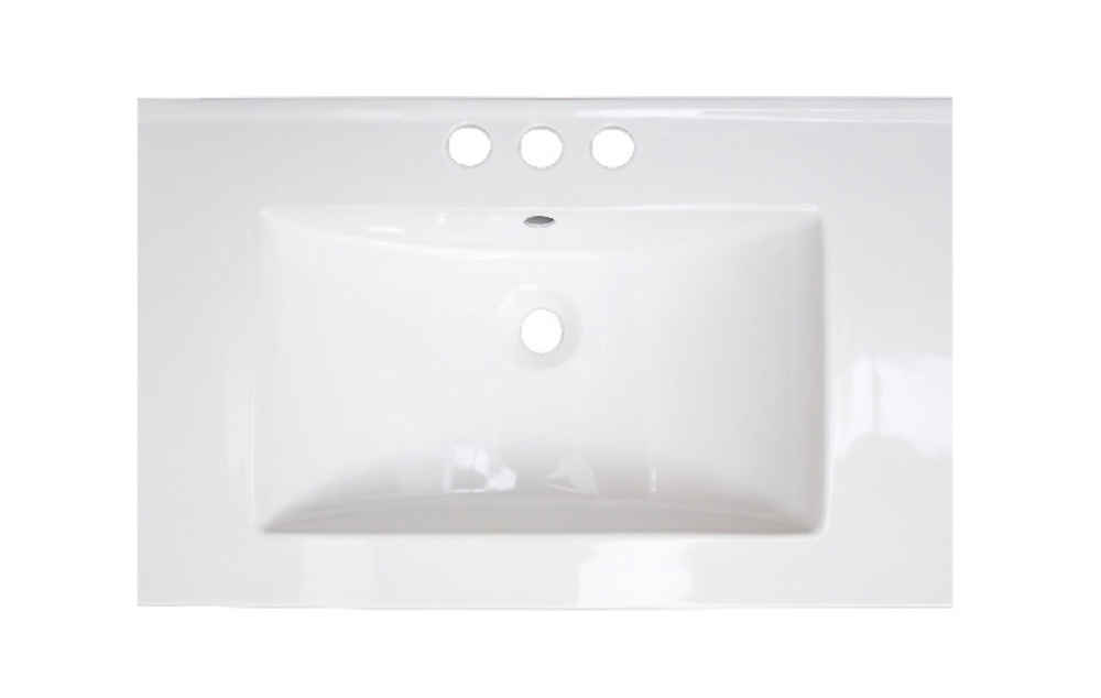 24.25-in. W 3H4-in. Ceramic Top Set In White Color - Overflow Drain Incl.